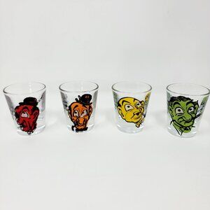 Mid-Century Novelty Shot Glass Set : Roving Eye Bar Characters